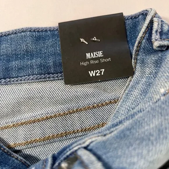 TRUE RELIGION Maisie High Rise Denim Shorts Med Wash Western Cowgirl Sz 27 NWT - Picture 7 of 10